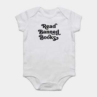 Read Banned Books Retro Lettering Baby Bodysuit